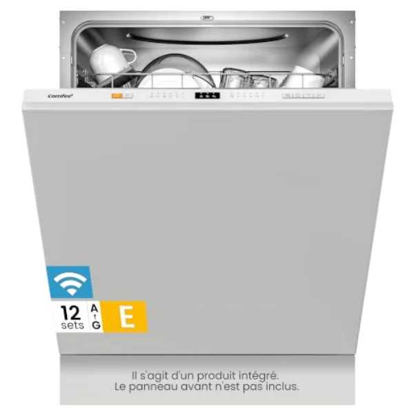COMFEE' CDWPB1215PB-EU, lave-vaisselle encastrable 60 cm